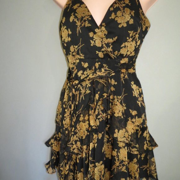 SAINTS & SECRETS - FLORAL RUFFLE MINI DRESS - SIZE 10 - Picture 4 of 9